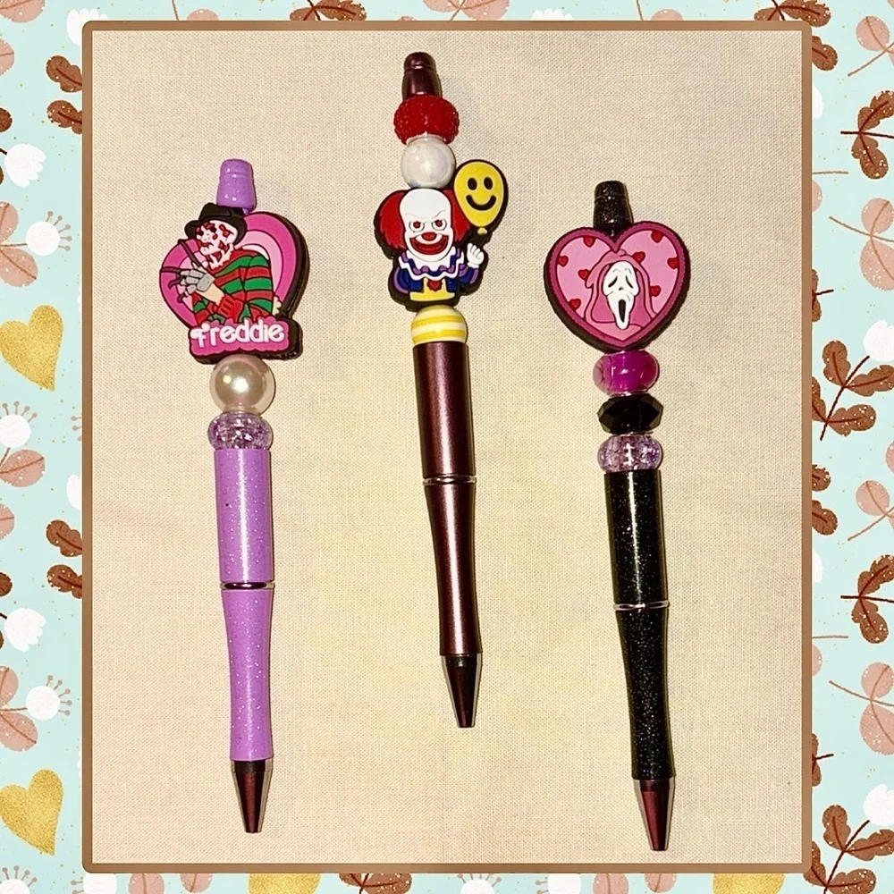 Fun Character-Themed DIY Pen Set with Black and Purple Accents #2
